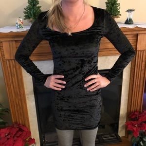 Forever 21 Black Crushed Velvet Dress